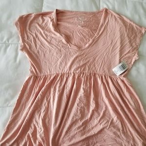 NWT, Pale Pink, Short Sleeve, Baby Doll Top